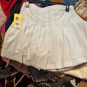 White mini skirt